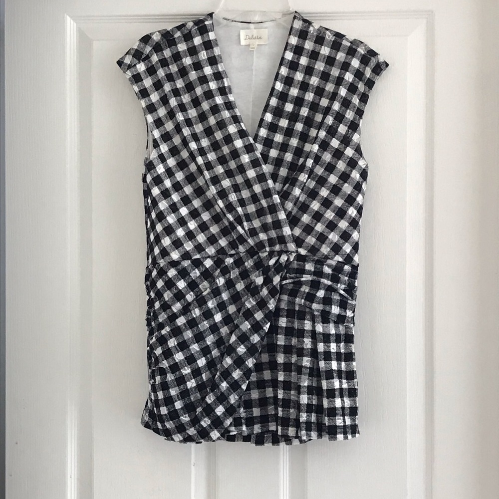 NWOT Anthro Deletta Delphine Gingham Top Sz S